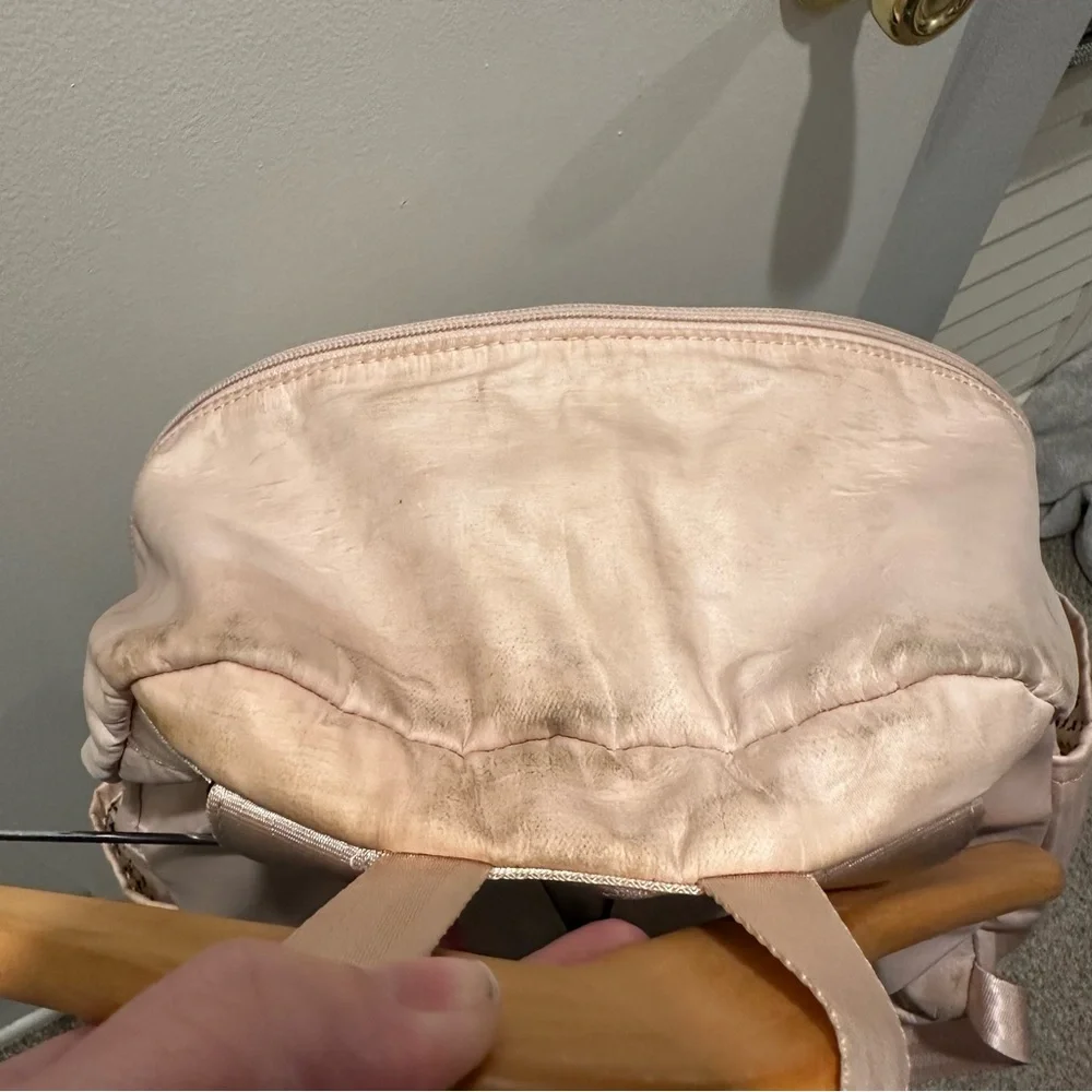 Petunia Pickle Botton‎ Diaper Bag Backpack Blush Pink Quilted Satin Fabric